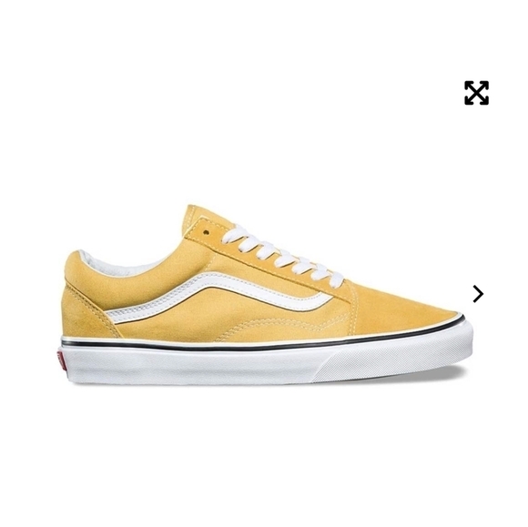 VANS Old Skool suede yellow & White youth sneakers size 5 - Picture 1 of 8